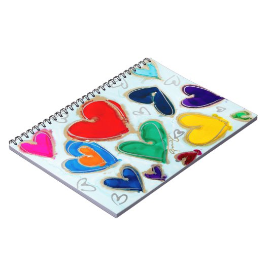 Lovitude Hearts in Blue Journal-Notebook Notizblock (Linke Seite)