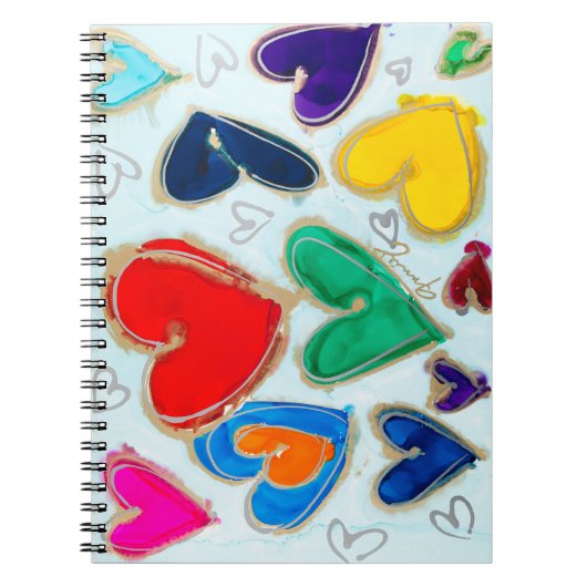 Lovitude Hearts in Blue Journal-Notebook Notizblock (Vorderseite)