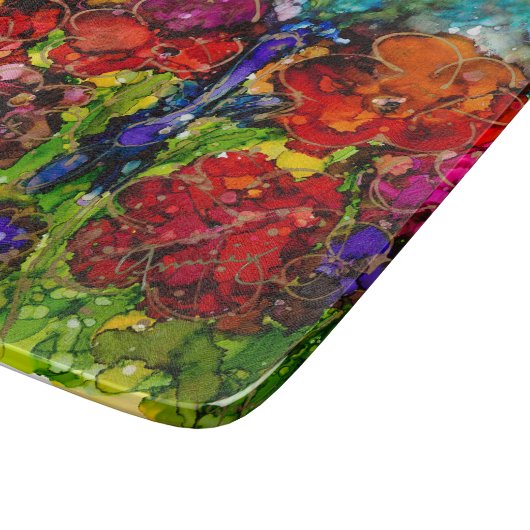 Lovitude Hot Mess Garden Glas Cutting Board Schneidebrett (Ecke)