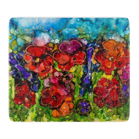Lovitude Hot Mess Garden Glas Cutting Board Schneidebrett (Vorderseite)