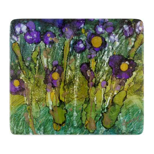 Lovitude Lila & Gold Irish Glass Cutting Board Schneidebrett (Vorderseite)