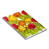 Lovitude Spiral Notebook Rot und Orange Tulips Notizblock (Rechte Seite)