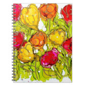 Lovitude Spiral Notebook Rot und Orange Tulips Notizblock (Vorderseite)