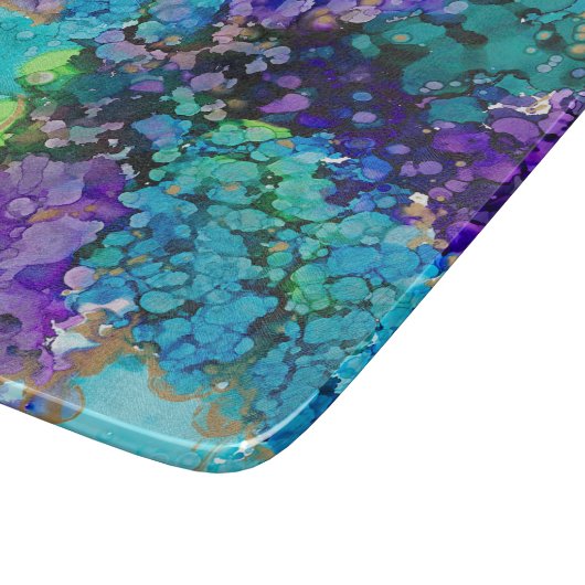 Lovitude Violet & Aqua Glass Cutting Board Schneidebrett (Ecke)