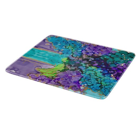 Lovitude Violet & Aqua Glass Cutting Board Schneidebrett (Ecke)