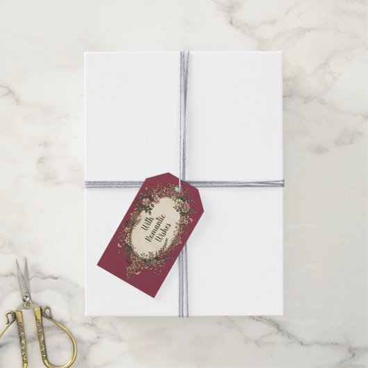 Lovly Hearts Design Rahmen + Ihr Text & Idee 27 Geschenkanhänger (Mit Garn)