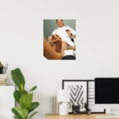Low angle view of man receiving foot massage poster (Heimbüro)
