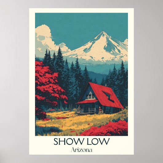 Low Arizona Retro Travel Poster anzeigen (Vorne)