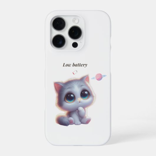 Low Battery Cat Meme Phone Case iPhone Hülle (Rückseite)