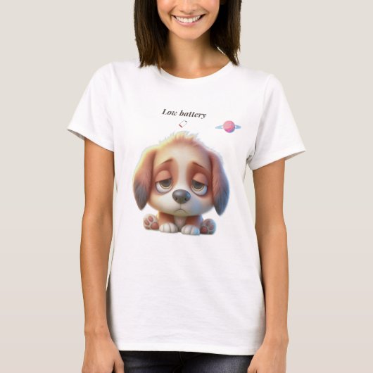 Low Battery Dog T-Shirt (Vorderseite)