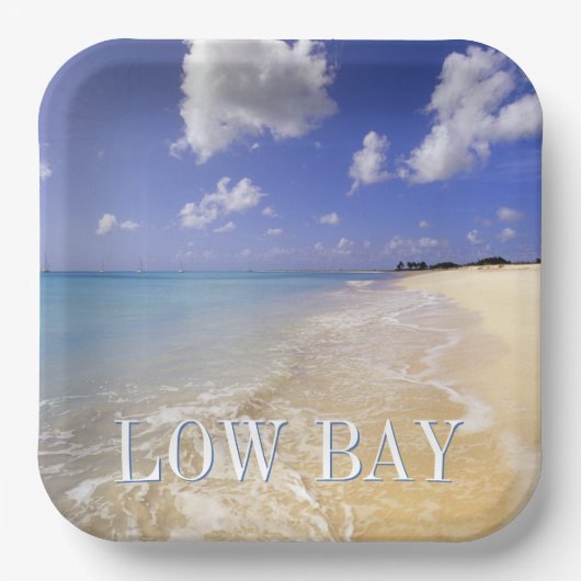 Low Bay Beach, Barbuda, Antigua Pappteller (Vorderseite)
