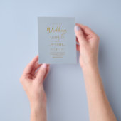 Low Budget Dusty Blue Gold Simple Wedding Flyer (Gruppe)