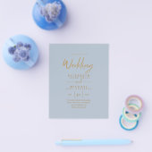 Low Budget Dusty Blue Gold Simple Wedding Flyer (Einzeln)