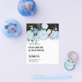 Low Budget Hochzeit FLYER Blue Blumen Girly (Einzeln)