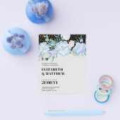 Low Budget Hochzeit FLYER Blue Blumen Girly (Einzeln)