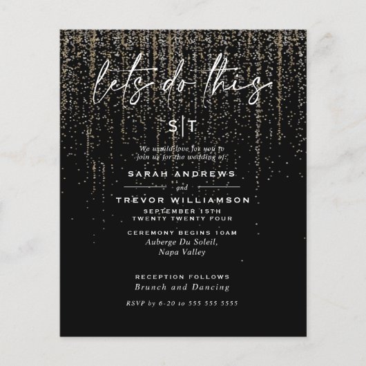 Low Budget Wedgy Edgy Champagne Glitzer Garland (Vorderseite)