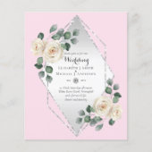 Low Budget White Rose Diamond Rahmen Wedite Einlad (Vorderseite)