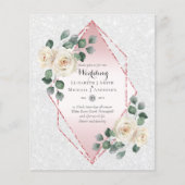 Low Budget White Rose Diamond Rahmen Wedite Einlad (Vorderseite)