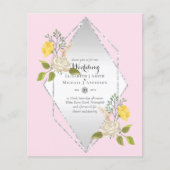 LOW BUDGET White Rose Gelbe Blume Hochzeit einlade (Vorderseite)