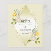 LOW BUDGET White Rose Gelbe Blume Hochzeit einlade (Vorderseite)