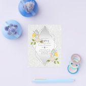 LOW BUDGET White Rose Gelbe Blume Hochzeit einlade Flyer (Einzeln)