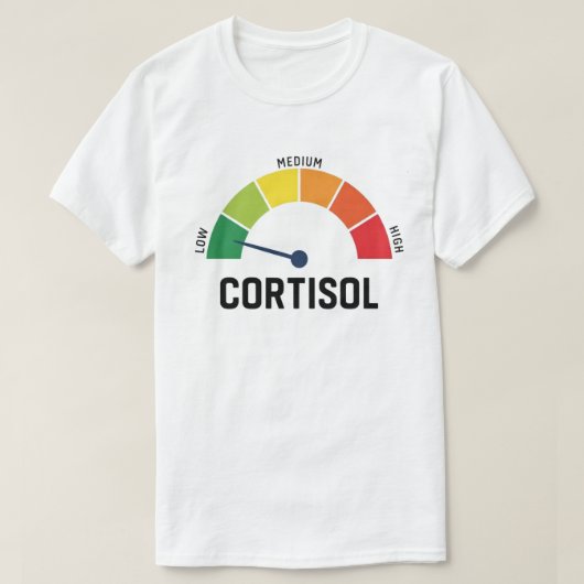 Low Cortisol Meter – Funny Stress Level Gauge T-Shirt (Design vorne)