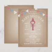 Low Country Boil Cardstock Kinderdusche - Flasche Einladung (Vorne/Hinten)