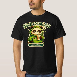 Low-Effort-Modus-aktivierter Panda Lustiger Fauler T-Shirt