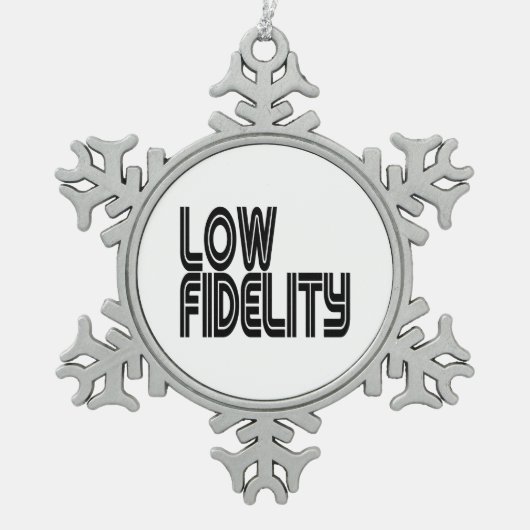 Low Fidelity Schneeflocken Zinn-Ornament (Vorderseite)