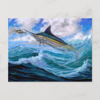 Low Flying Blue Marlin Postkarte