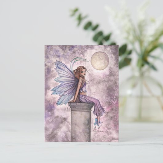 Low Hangon Moon Fairy Postcard Postkarte (Stehend Vorderseite)