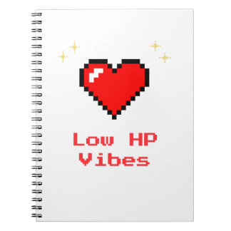 Low HP Vibes - Pixel Heart Gamer Notebook Notizblock