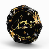 Low-Key Luxury Gold Black Stars Metallic Custom Fotoblock (Rechts)