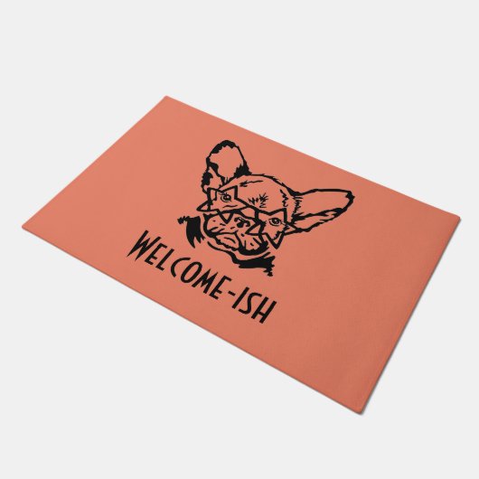 Low Key Rockstar Frenchie French Bulldog Doormat Fußmatte (Schrägansicht)