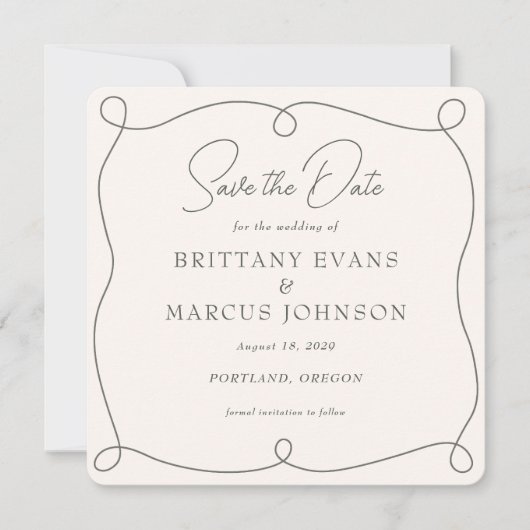 Low Key Save the Date Olive (Vorderseite)
