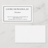 Low-Key und Schlichte Anwaltskarte Visitenkarte (Vorne/Hinten)