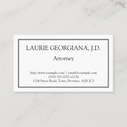 Low-Key und Schlichte Anwaltskarte Visitenkarte (Vorderseite)