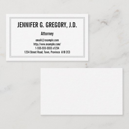 Low-Key-Visitenkarte für Schlichte Anwälte Visitenkarte (Vorne/Hinten)