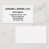 Low-Key-Visitenkarte für Zahnhygiene Visitenkarte (Vorne/Hinten)