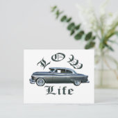 Low Life Tiefer 50's Oldsmobile Zoll Postkarte (Stehend Vorderseite)