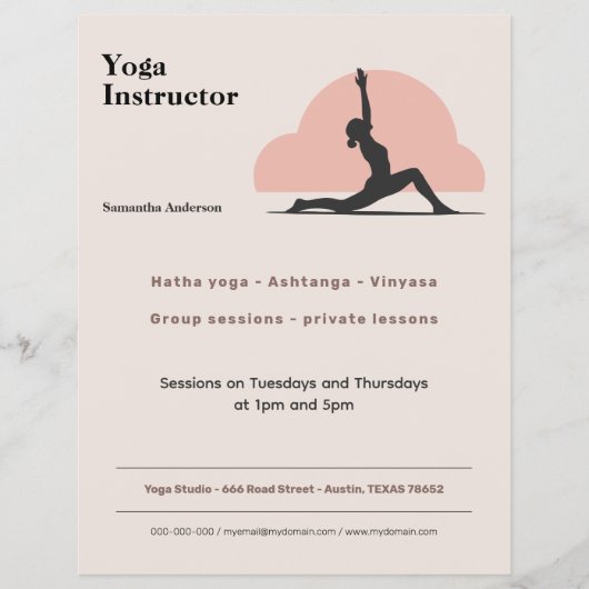 Low Lunge Pose - Yoga Instructor Flyer (Vorne)