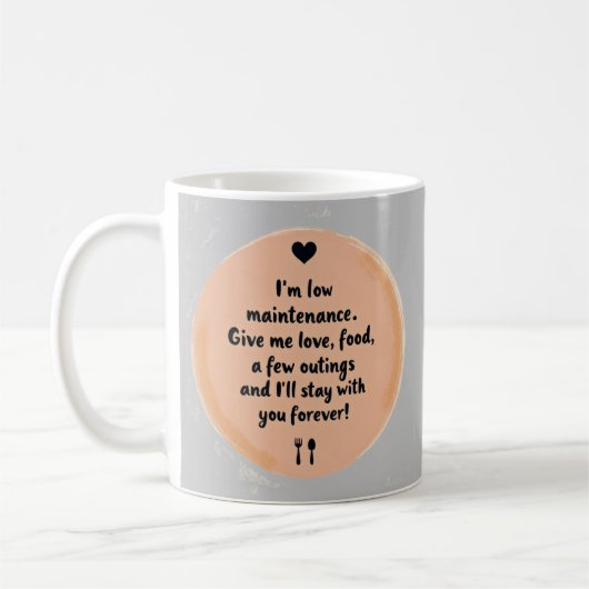Low Maintenance Love Funny Relationship Quote Art Kaffeetasse (Links)