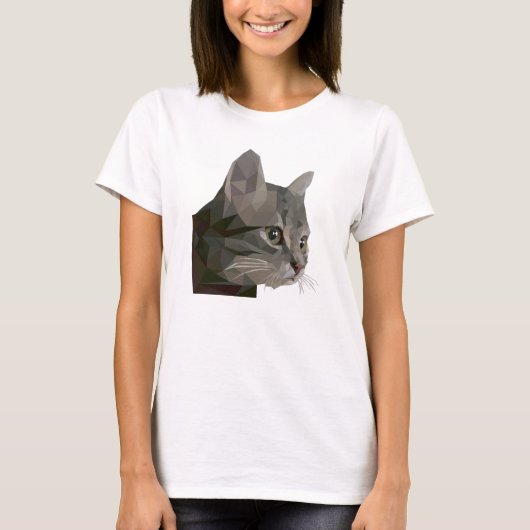 Low Poly Art Cat T-Shirt (Vorderseite)