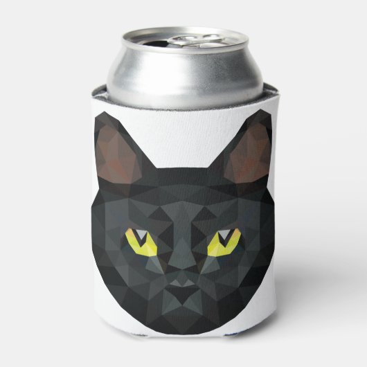 Low Poly Black Cat | Low Poly Art Dosenkühler (Kanne Vorderseite)