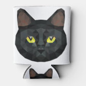 Low Poly Black Cat | Low Poly Art Dosenkühler (Vorderseite)