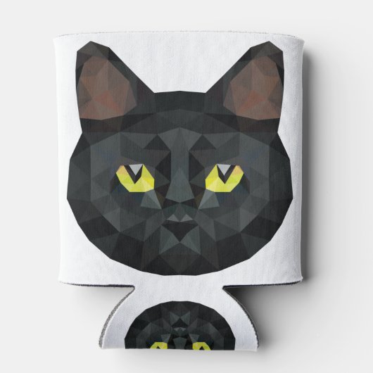 Low Poly Black Cat | Low Poly Art Dosenkühler (Rückseite)