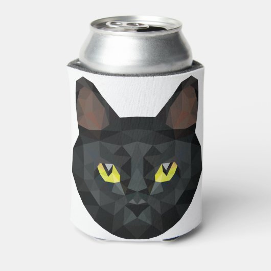Low Poly Black Cat | Low Poly Art Dosenkühler (Kanne Rückseite)