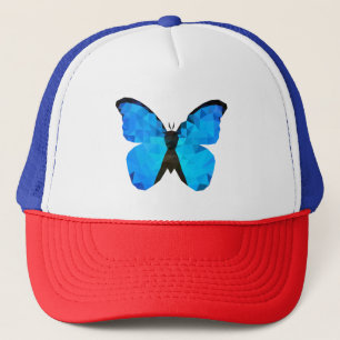 Low Poly Blue Butterfly Truckerkappe