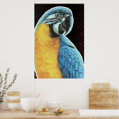 Low Poly Blue und Yellow Macaw Poster (Küche)