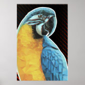 Low Poly Blue und Yellow Macaw Poster (Vorne)